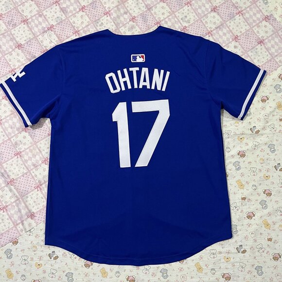 Los Angeles Dodgers #17 Shohei Ohtani Blue MLB Jersey - Picture 5 of 6